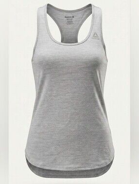 Reebok Gray Heathered Racerback Athletic Tank Top Size Small